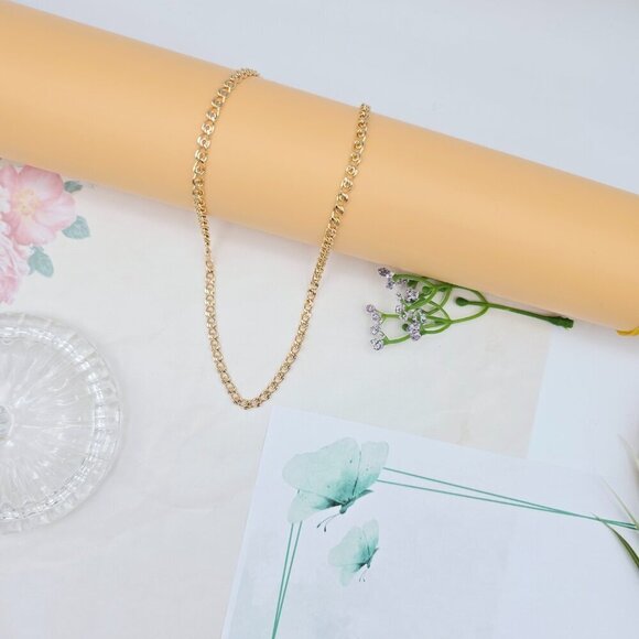 Chunky Rose Gold Chain Necklace for Women, 19.7 Inch Stylish Look, XPNL0030 - Picture 6 of 12